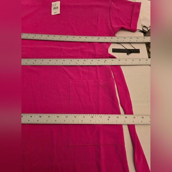 Felicity & Coco Hot Pink Shift Dress Tie Waist With Pockets Size Small - Picture 6 of 9